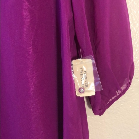 NWT Forever 21 Sheer Sleeve Dress - Picture 3 of 6